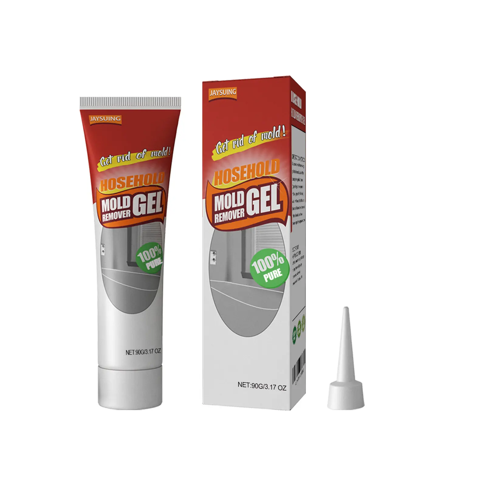 Jaysuing Wall Mold Removal Gel (90g box) for walls, bathrooms, kitchens, and mildew removal, Stain Mold Removers, Surface Cleaning Mold Removers