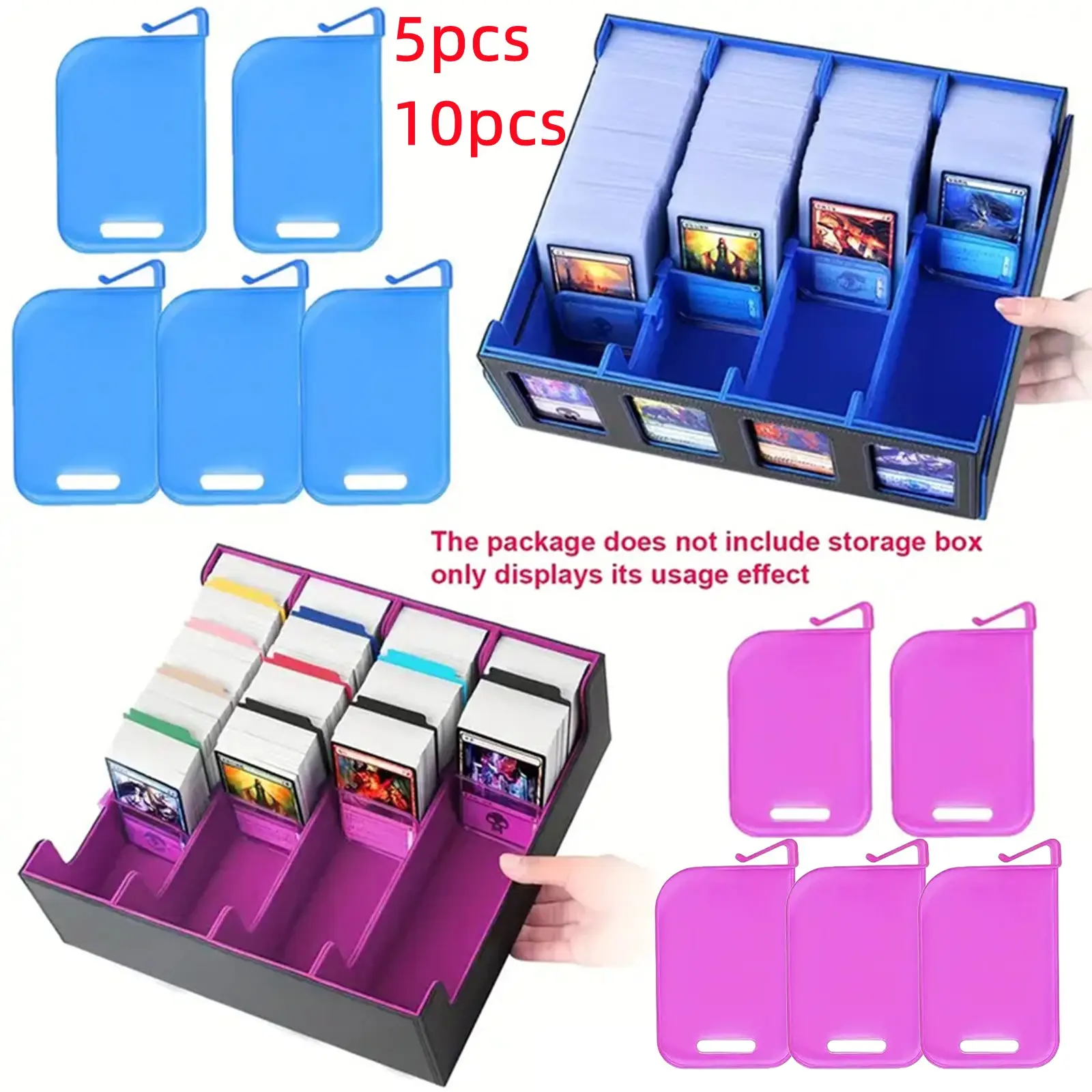 5/10pcs Removeable Trading Card Divider,  Card Box Dividers for PTCG TCG Games Cartoon Sports Players Cards and Collectors, Simple, Practical and Sturdy Card Holder, For Cards Storage Box Case Holder (Not included cards or box)