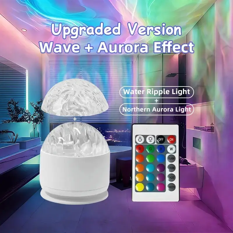 Star Projection Lamp Galaxy Wave RGB Waterfall Light with Remote Control USB Powered for Bedroom Game Room Home Cinema Ceiling Projector