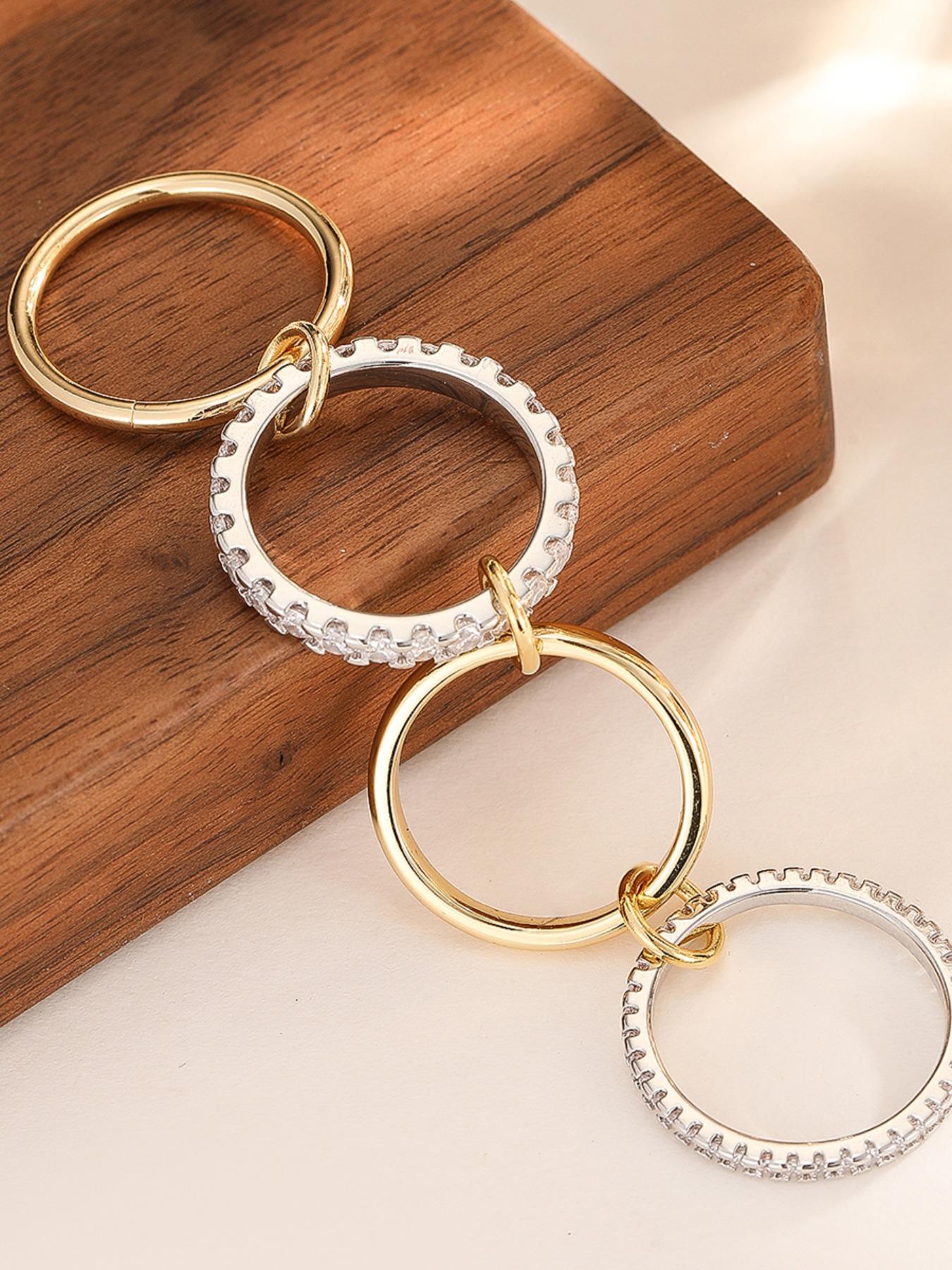 Women's Elegant Rhinestone Decorated Ring, Exquisite Trendy Ring, Fashionable Jewelry for Women As Gift