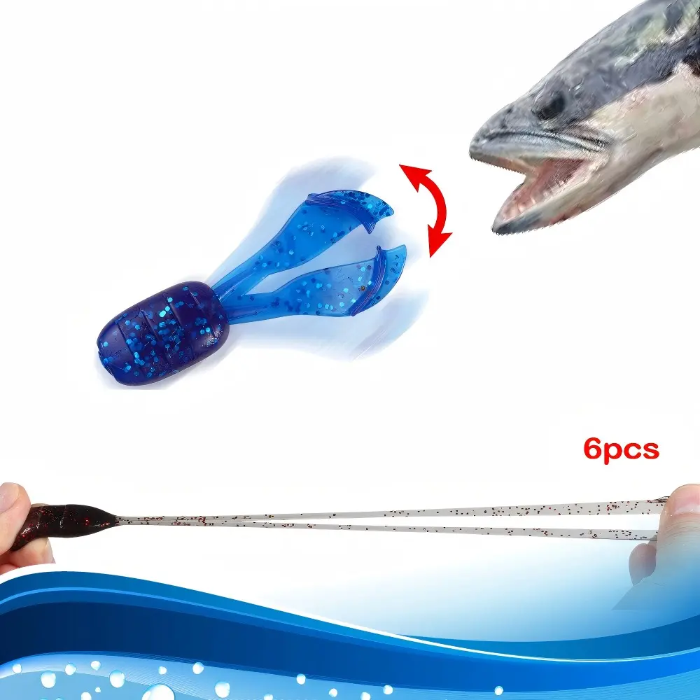 6-Piece Set 7cm 4.5g Tpr Shrimp Lure Soft Bait, Glitter Mimic Crawfish Worm, Freshwater Saltwater Universal Bass Fish Catfish Koi Special Slow Sink Lure Kit