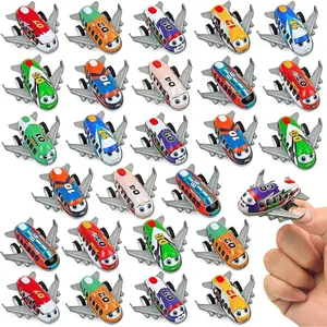 27 PCS Metal Shell Pull Back Airplane Toys for Kids – Cartoon Mini Airplanes with Plastic Base for Party Favors, Classroom Treasure Box Prizes, Goodie Bag Stuffersfidget toys