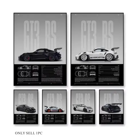 1PC, frameless, super sports car poster canvas painting, Canvas Print, for living room, bedroom, office decoration, 20 options available