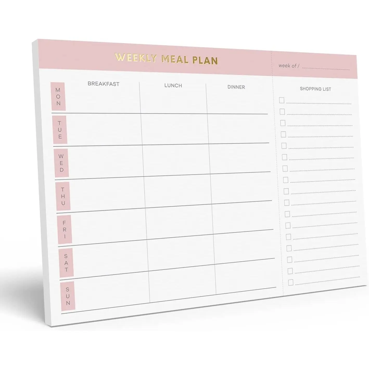 Weekly Meal Planner and Grocery List  Notepad.  10x7” Meal Planning Pad with  Off Shopping List. Plan Weekly Menu  for  or Dinner List for Family!