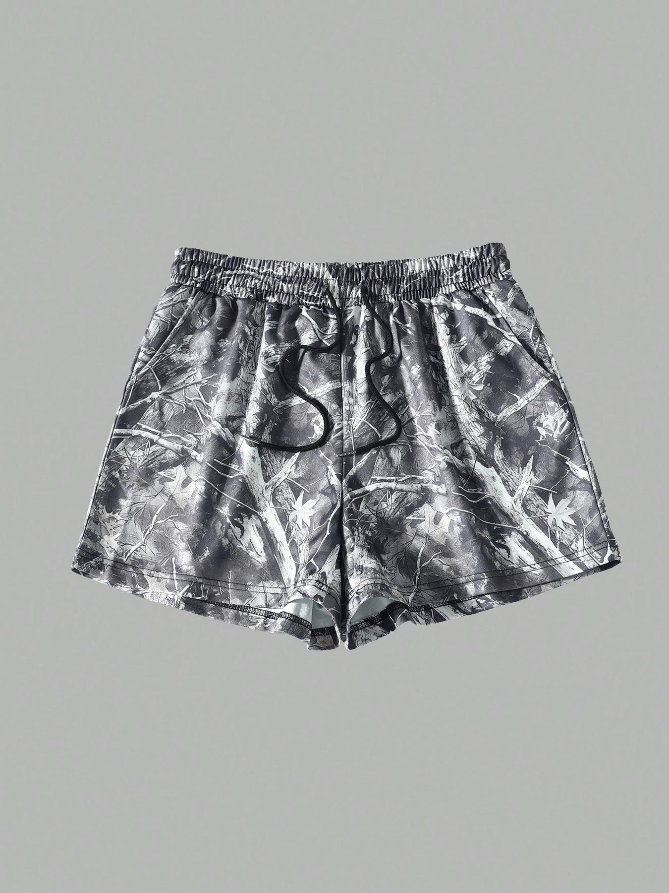 Women's Plain & Camo Print Shorts, Casual Comfy Breathable Elastic Shorts for Summer, Ladies Bottoms for Daily Wear