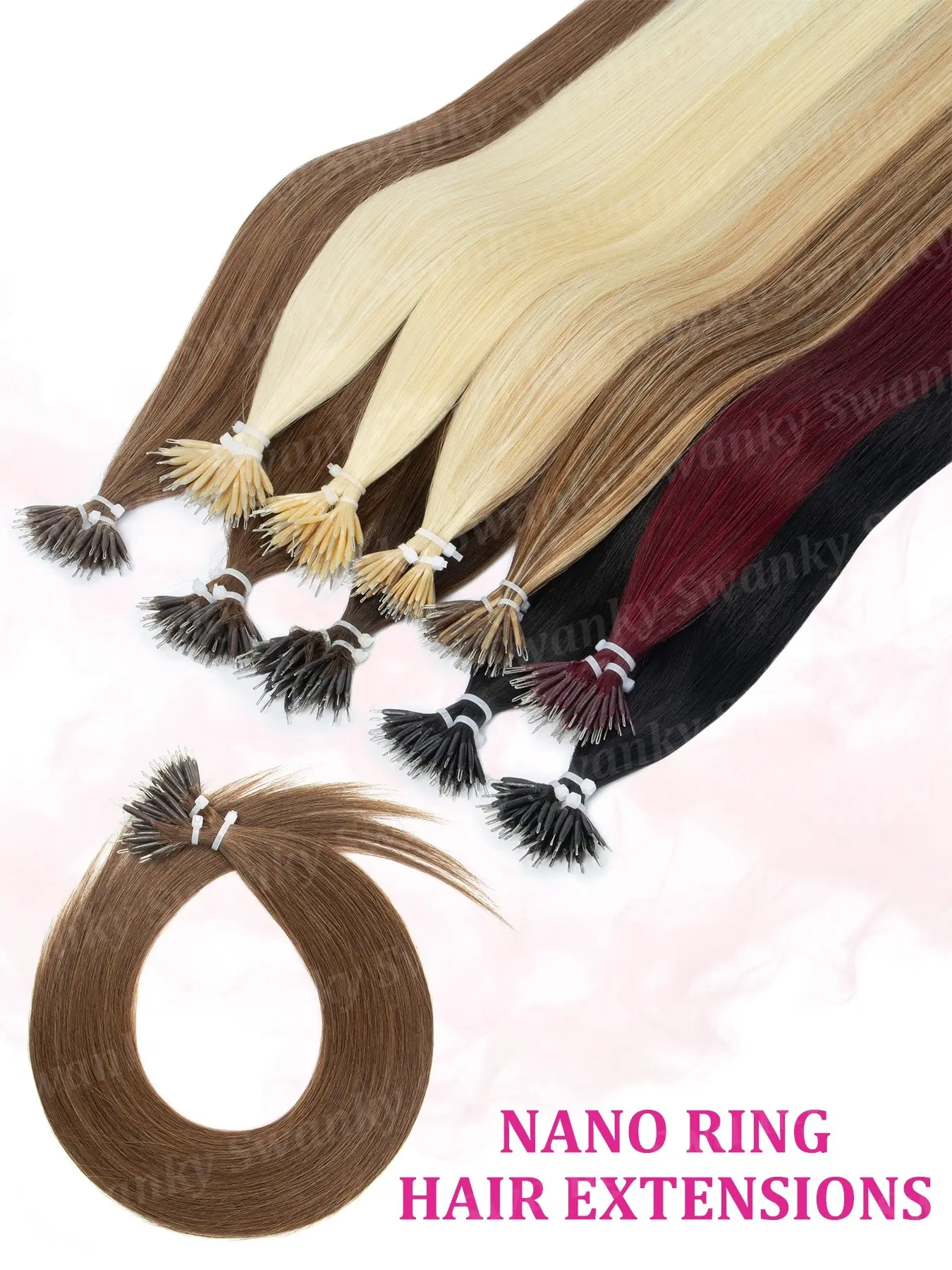 Nano Rings Beads Loop Nano Hair Extensions 12-20inch Human Hair Extension Pre-bonded Micro Nano Rings Beads Loop Nano Hair Extensions Cold Fusion Nano Ring Extensions Nano Tip Extensions 50 strands Human Hair Extensions for Women - Seamless, Invisible & N