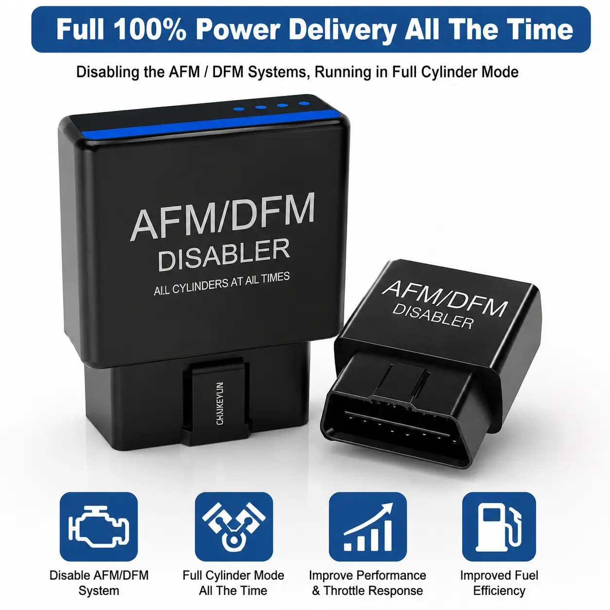 AFM/DFM Disabler, Plug-and-Play Active Fuel Management Disabler Compatible with Chevy/Silverado/Tahoe/Avalanche/Cadillac/Escalade/GMC/Sierra/Yukon, for V6 & V8 GM Motors 4.3L 5.3L 6.0L 6.2L
