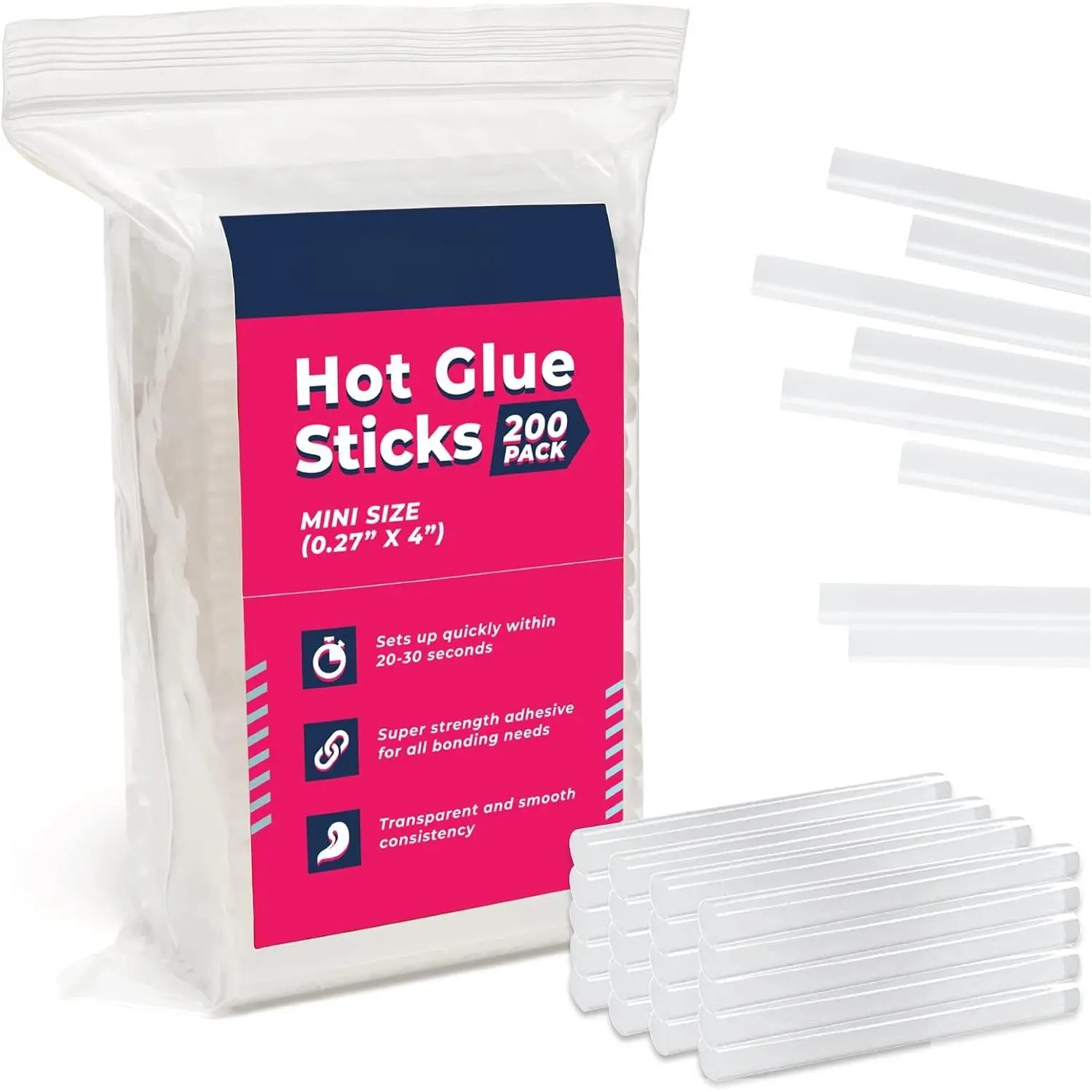 Mini Hot Glue  Sticks, 200 Pack - 4" Length, 0.27" Diameter for Small Glue  - Bulk Clear Glue Sticks for Crafts, Wreaths,  Decor, School Projects and Repairs