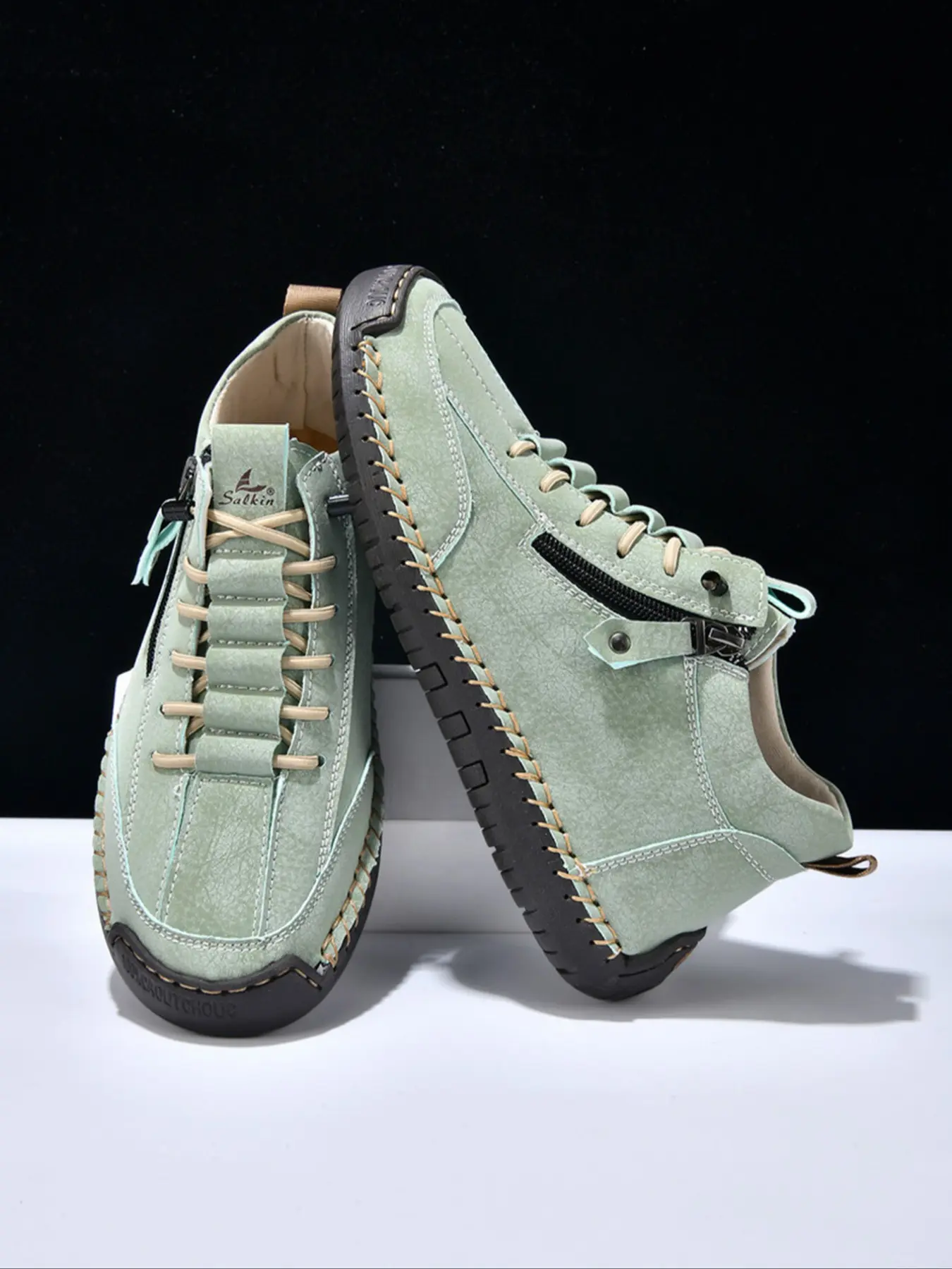 Men's Handmade Casual Shoes, Fashion Letter Print High Top Sneakers, Indoor Outdoor Sports Shoes, All Season Wearable Comfortable PU Leather