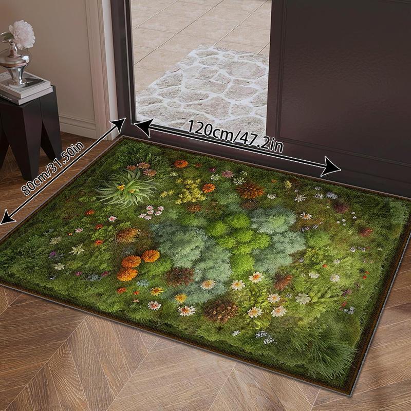 Crow Pattern Floor Mat, Non-slip Soft Floor Carpet, Decorative Area Rug, Decorative Carpet for Home Living Room Bedroom Kitchen