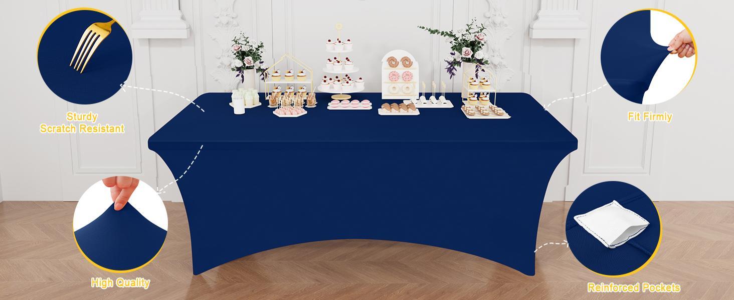 Kitinjoy Machine Washable Retangle Spandex Table Cloths Super Elastic Stretch Tablecloths Wedding Christmas Parties Table Covers Kitinjoy Machine Washable Retangle Spandex Table Cloths Super Elastic Stretch Tablecloths Wedding Christmas Parties Table Covers