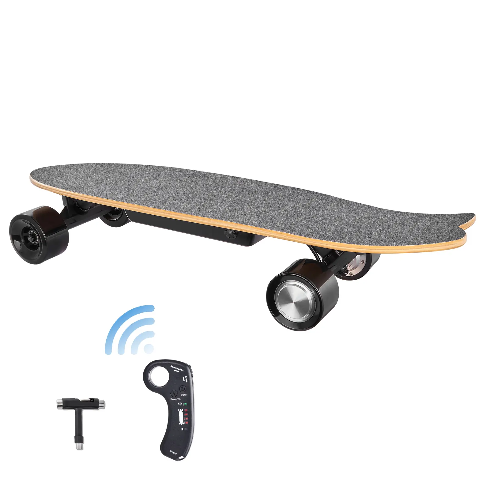 Electric Skateboard with Remote, 13.7 Mph Top Speed & 7.5 Miles Max Range Skateboard Longboard, 3 Speeds Adjustment Skateboards, Easy Carry Handle Design, Suitable for Adults & Teens Beginners