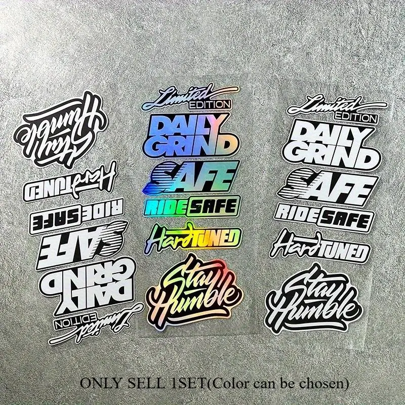 1PC "DAILY GRIND + Riding Slogan + Street Graffiti" Multi-scene Trendy Sticker Decal For Digital Device/Gear Bag Multi-scene Riding Goodie Adds Street Slogan Trendy Personal Texture Top For Multi-scene Street Riding Style Fans