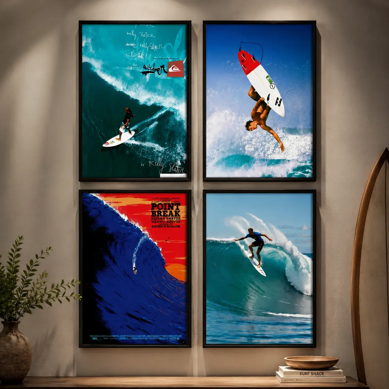 Vintage Surf Poster Cool Surfing  Room Aesthetic Poster Ocean Wall Art Painting Picture Canvas Print Posters Artworks Bedroom Living Room Office Decor