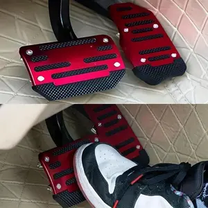 2PCS Auto Transmission Pedal Covers – Non-Slip Decorative Pedals with Red, Blue, or Silver Options, Car Accessories
