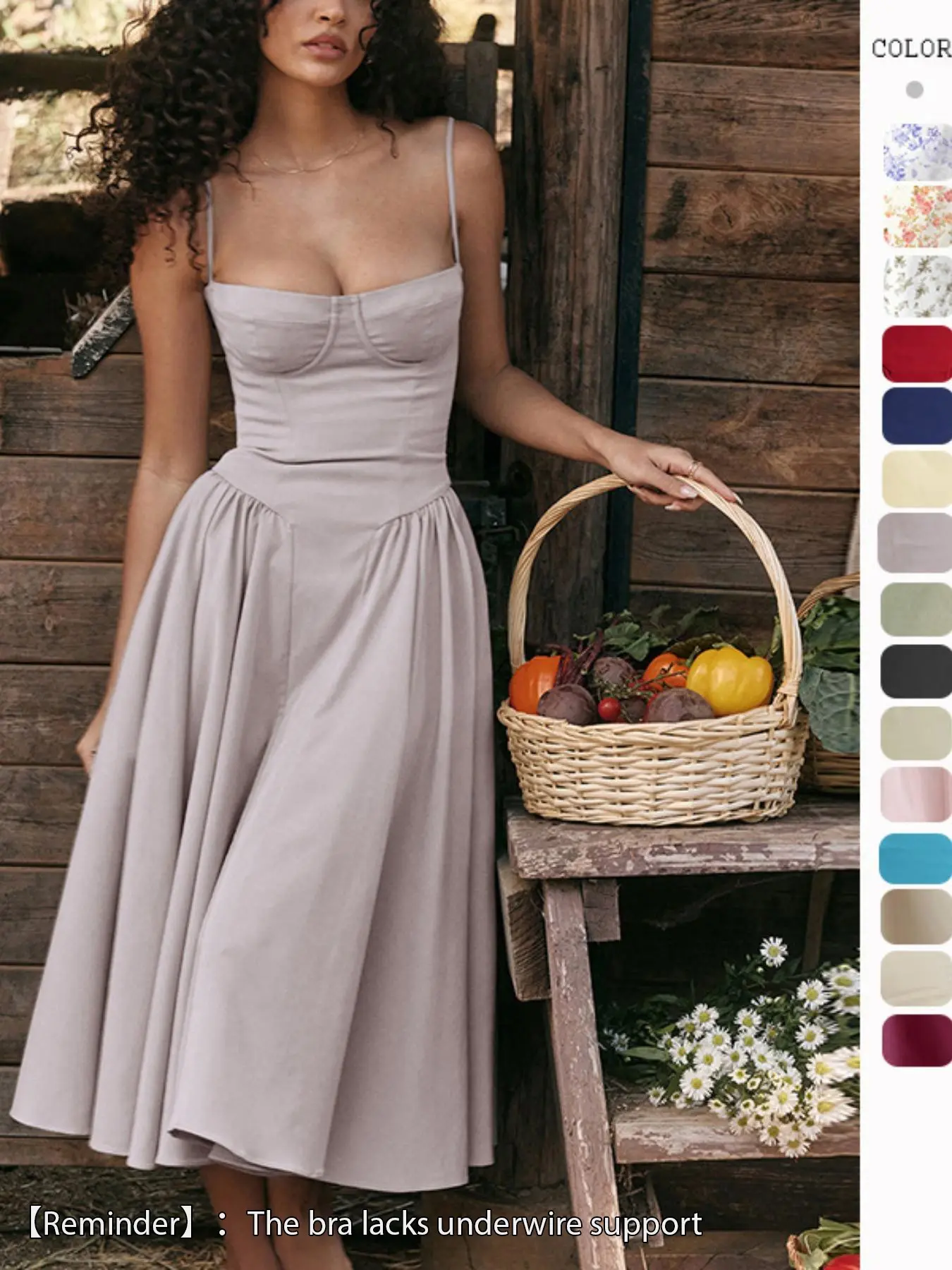 【Recommended to choose a larger size】Women's Plain Backless Zipper Back  Spaghetti Strap Cami Dress, Elegant Adjustable Strap  Midi Dress for Party Holiday Wedding Guest, Ladies Summer Clothes