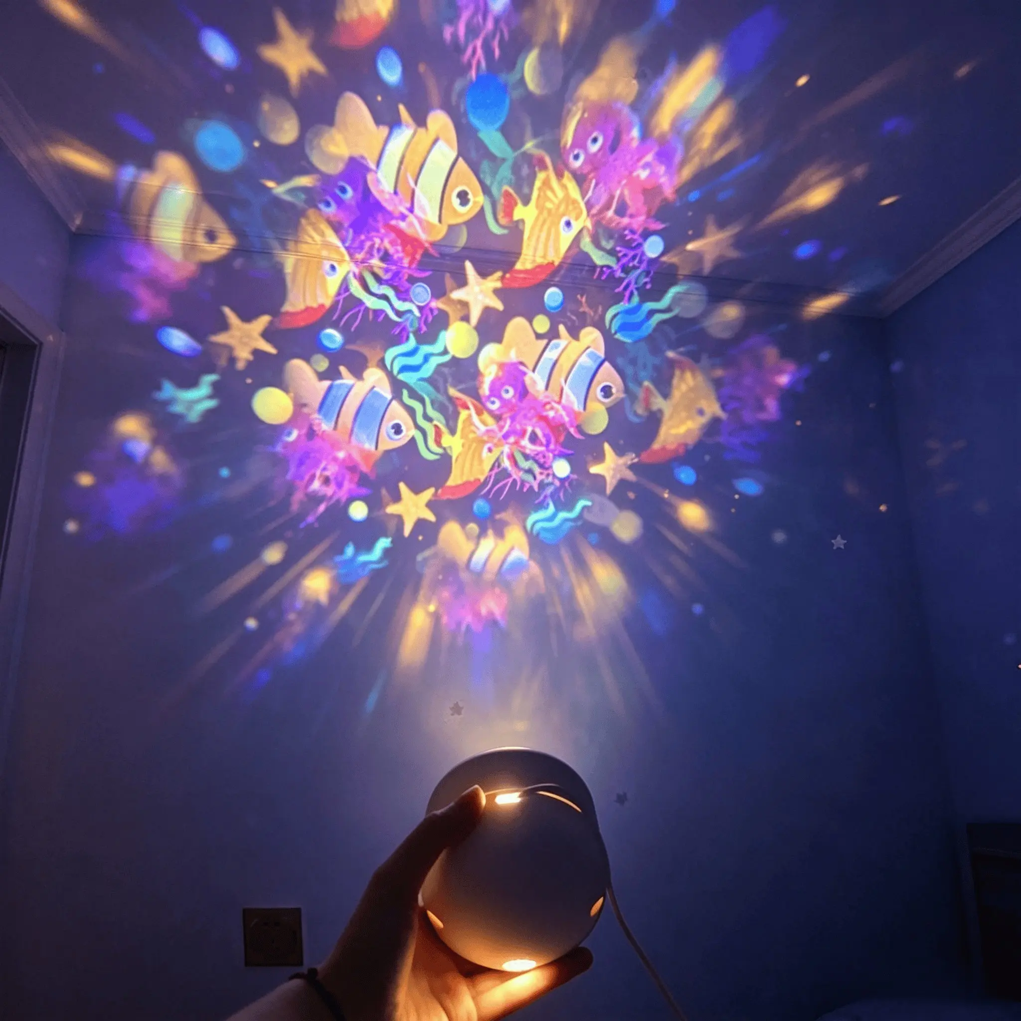 LED Starry Ocean Aurora Projector Lamp, Dynamic Night Light, 360° Rotatable, USB Ambient Light, Bedroom, Game Room, Stage, Birthday Gift
