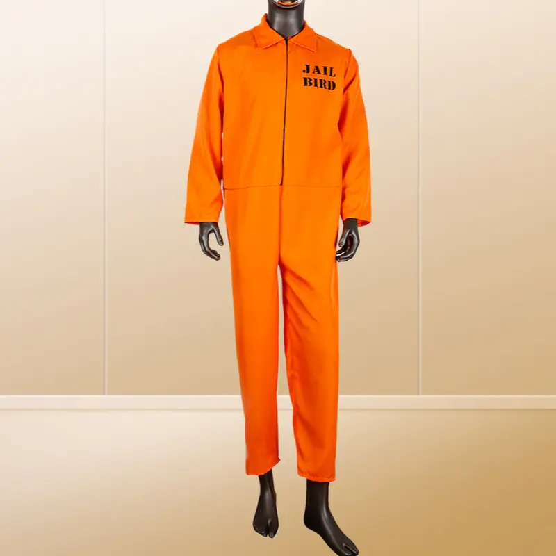 Halloween Unisex Yellow Prisoner Uniform Cosplay Costume for Adults and Kids Themed Role‑play Outfit