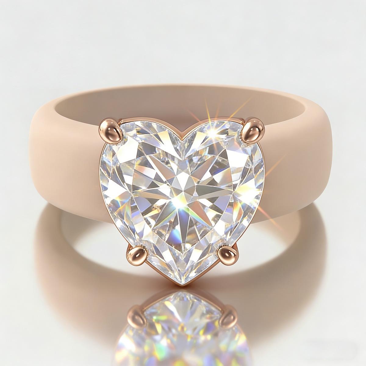 Trending Square Zircon Silicone Ring Set for Women - Stackable Minimalist Jewelry, Versatile Statement Accessories