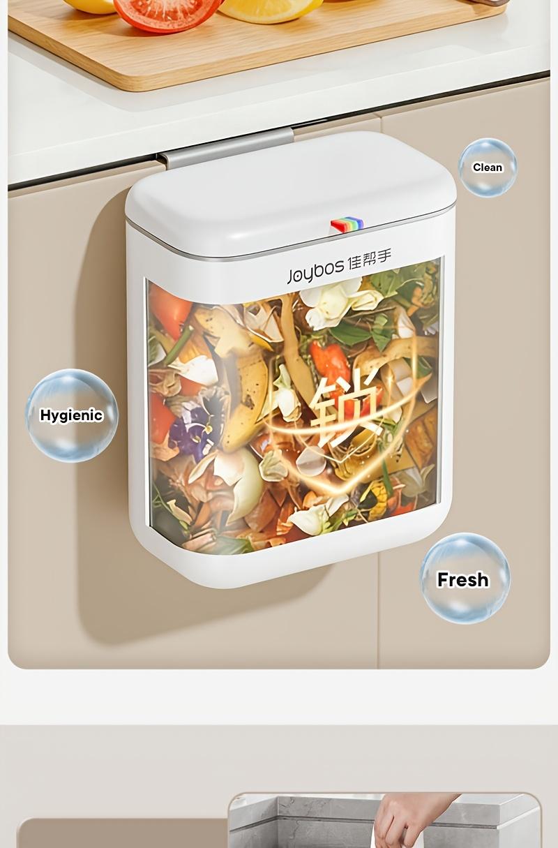 Wall-Mounted Waste Bin, No Need to Bend Down, Odor-Resistant Covered Trash Can, Large Capacity Hanging Waste Container, Modern Minimalist Design for Home Use