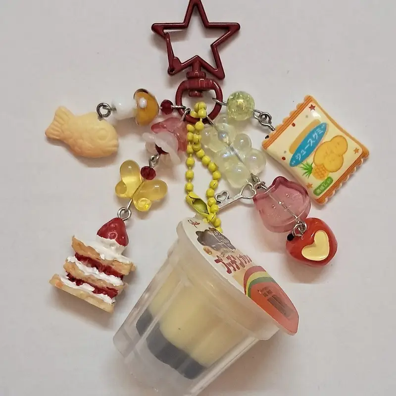Kawaii Pudding Shaped Bag Charms for Handbags, Cute Pudding-Themed Accessories, Perfect for Gift Wrapping & Decoration, Add Fun to Your Packaging