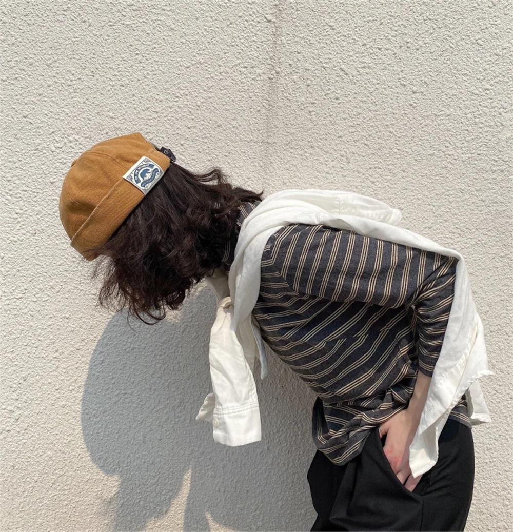 Fashion Cotton Brimless Hat Men Women Retro Skullcap Melon Docker Cap Street Hip Hop Without Visor Summer Outdoor Beanie Gorras