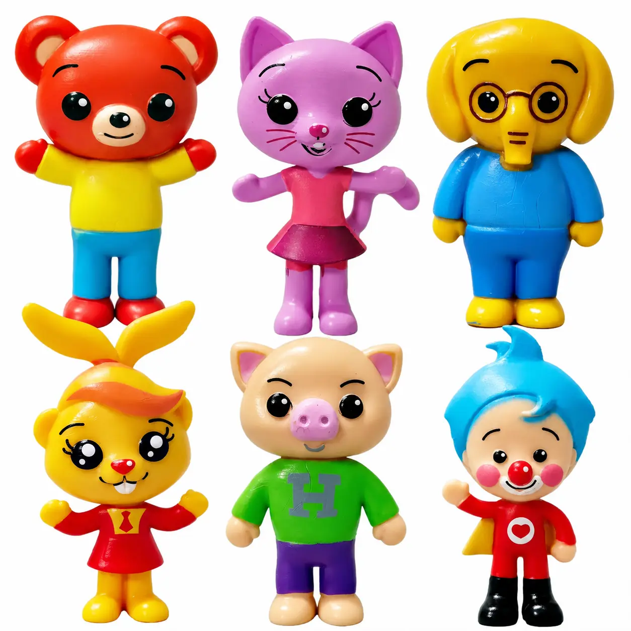 6pcs/set Cute Clown Anime Figure Toy PVC Education Model Dolls For Children Gift Desk Decorations