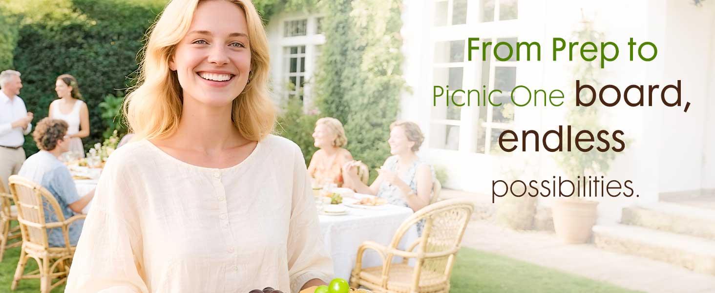 Deep-Carbonized Bamboo Cutting Boards for Kitchen with Wood Storage Stand, Reversible Charcuterie & Chopping Boards with Juice Grooves and Easy-Grip Handles, Knife-Friendly, Kitchen Gift