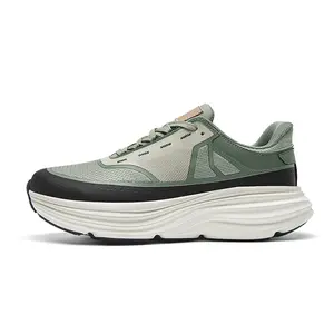 Sage Green Color Block Mesh Platform Sneakers for Men Women Breathable Mixed Upper Multi-Layer Wavy Thick Sole Lace Up Casual Walking Dad Shoes