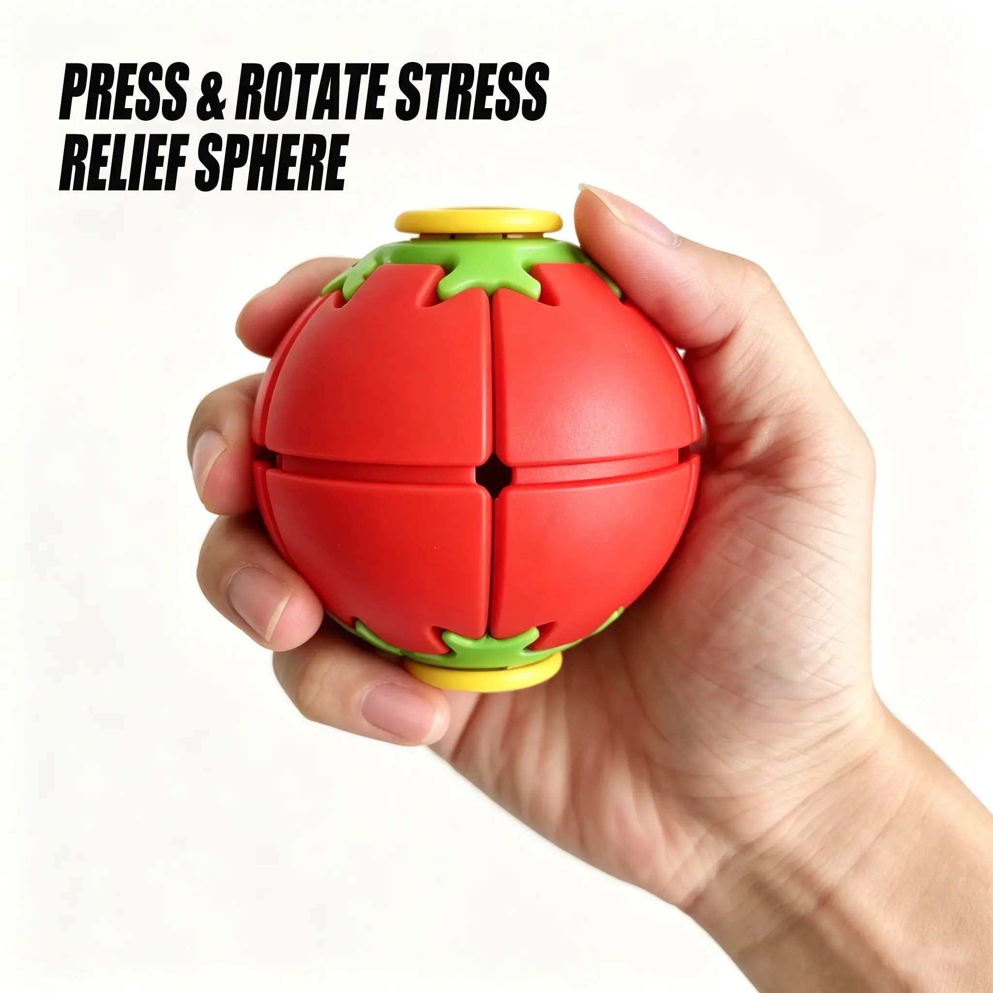 Pressable Gear Rotating Fidget Spinner Ball, Silent Smooth Spin Anxiety Relief Desk Toy For 14+ Teens Adults, Pocket Size Portable Stress Relief Sphere Toy, Individually Boxed Gift For Student Office Workers