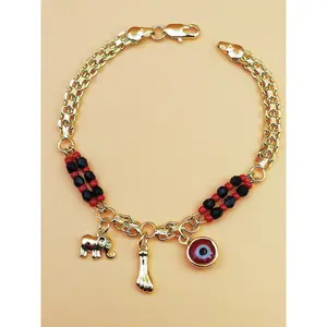 14K Gold - Plated Evil Eye Elephant Bracelet: Protection Jewelry for Stylish Women undefined undefined pounamu necklace helix machine High Quality Bracelet Exquisite Trendy Bracelet Fashion Bracelets