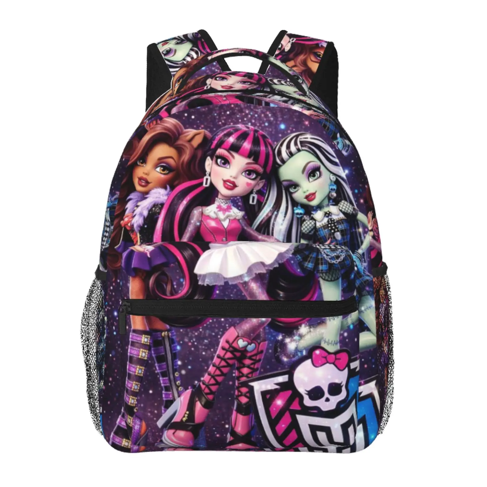 Anime Backpack Monster High School bag Cute Girls Boys Teens Backpacks Kawaii Kids Lightweight backpack with adjustable straps Bookbag with for office travel bag