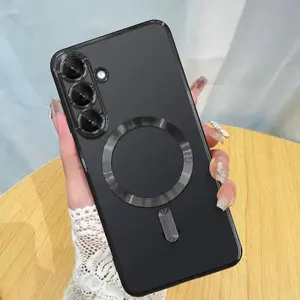 Phone Case - Luxury Soft TPU Case for Samsung Galaxy A26 A36 A56 5G Strong Magnetic Clear Plating Ultra Thin Cover