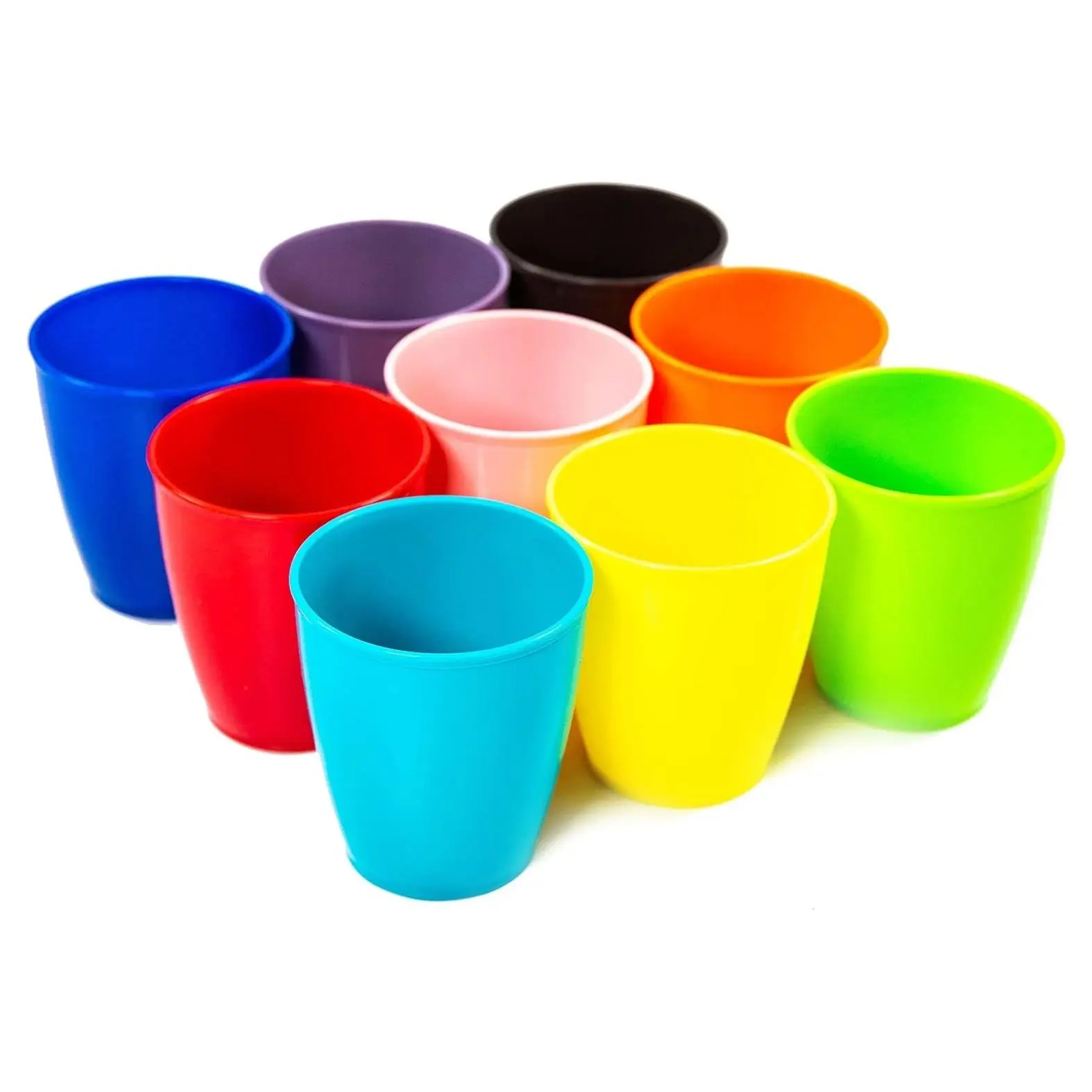 8 Ounce Kids Cups - 9 Pack in Assorted Colors, Unbreakable Toddler Drinking CupsGift