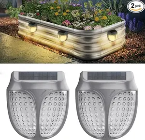 Raised Garden Bed Solar Lights Magnetic, IPX4 Waterproof Solar Lights Outdoor, Solar Powered Garden Light for Planter Raised Beds
