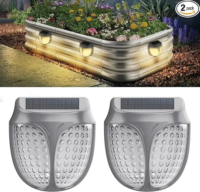 [Summer Finds] Raised Garden Bed Solar Lights Magnetic, IPX4 Waterproof Solar Lights Outdoor, Solar Powered Garden Lights Waterproof for Planter Raised Beds,solar bistro lights in farm house