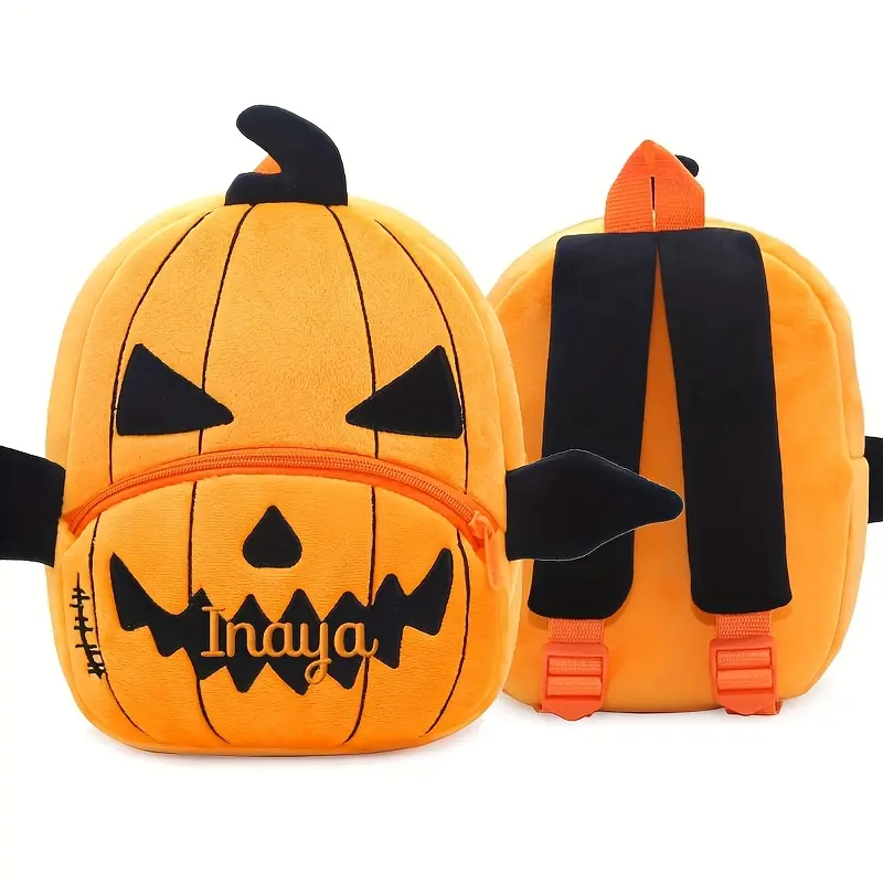 Custom Embroidered Cartoon Fruit Backpack, Colorful Lightweight Zipper Design with Side Pockets, Suitable for Travel, Casual Outings, And Daily Use - Optional Personalized Name Embroidery