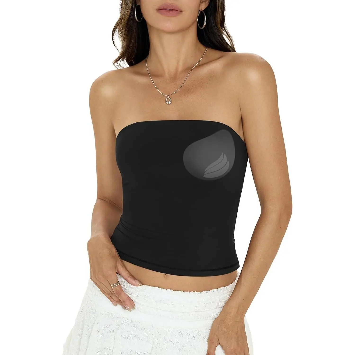 Womens Padded Double Lined Tube Tops Non Slip Crop Strapless Bandeau Tops Sexy Going Out Tops Y2K Summer Outfit