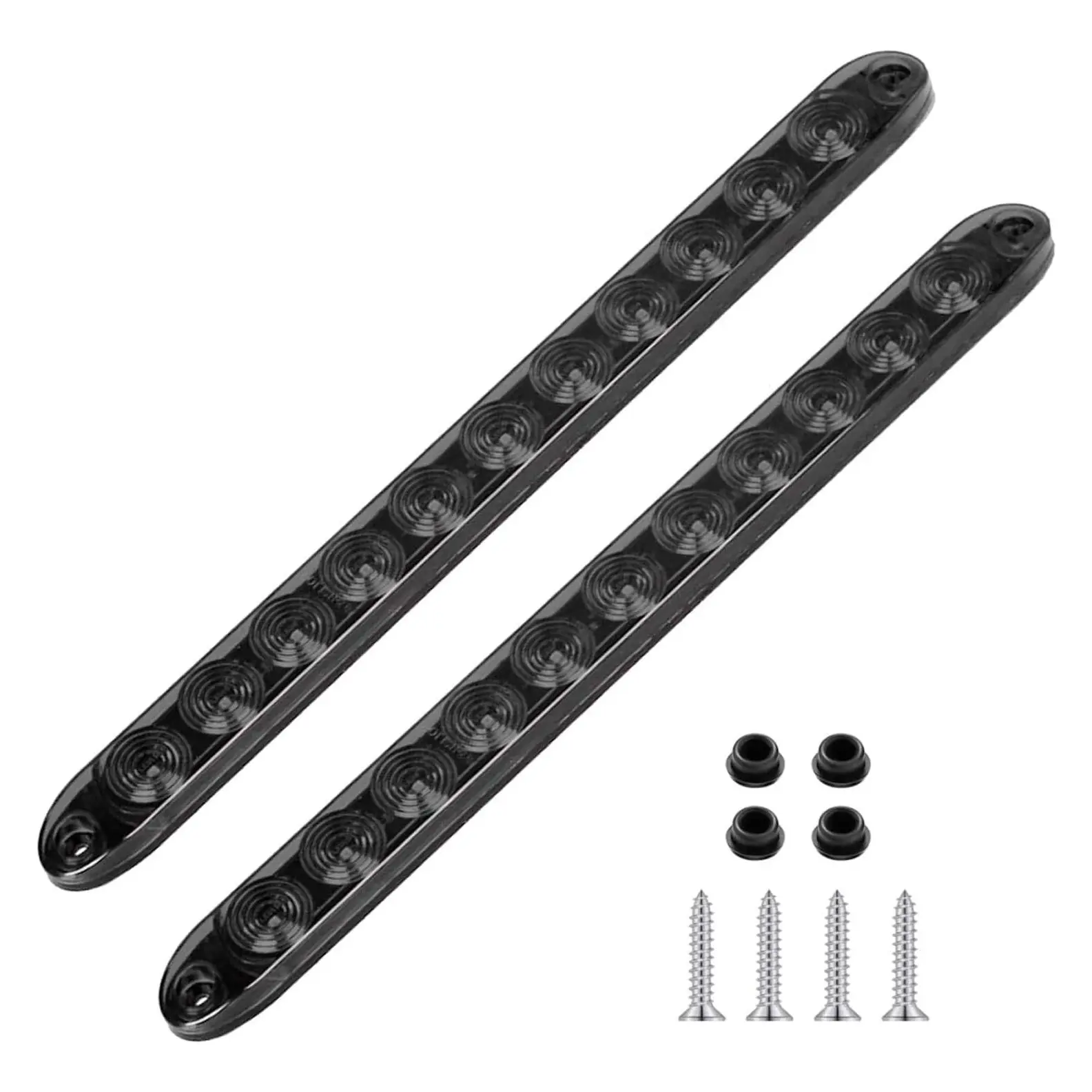 Smoke Lens Red 11 LED Trailer Brake Tail Light, 2 Pack 16” LED Stop Turn Signal Tail Lights Waterproof 3rd Brake Strip Red Light for Marine Boats Golf Cart Offroad Truck RV UTV ATVGift