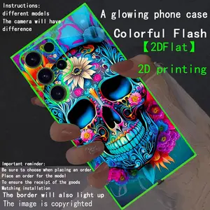 New LED Phone Case with Glowing Border, Compatible with Galaxy S26 Ultra to A15 5g, Fashionable Protective Cover, Unique Design, Daily Use