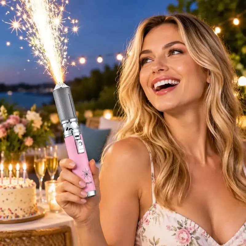 Handheld Spark Effect Atmosphere Torch, Outdoor Photography Props, Wedding Birthday Party Festival Decor, Dual Purpose Camping Igniter