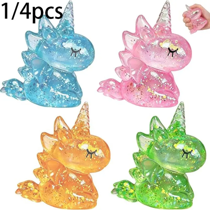Unicorn Squishy Squeeze Toys, Glitter Squishy Unicorns, Sugar Squishy Relief Fidget Toys, Slow Rising Squishy Toy for Adults, Party Favors, Birthday Gifts