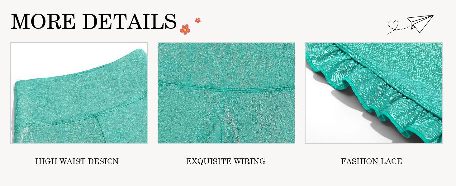 Girls Athletic High Waisted Ruffle Shorts - Comfy Yoga Dance Workout Gymnastics