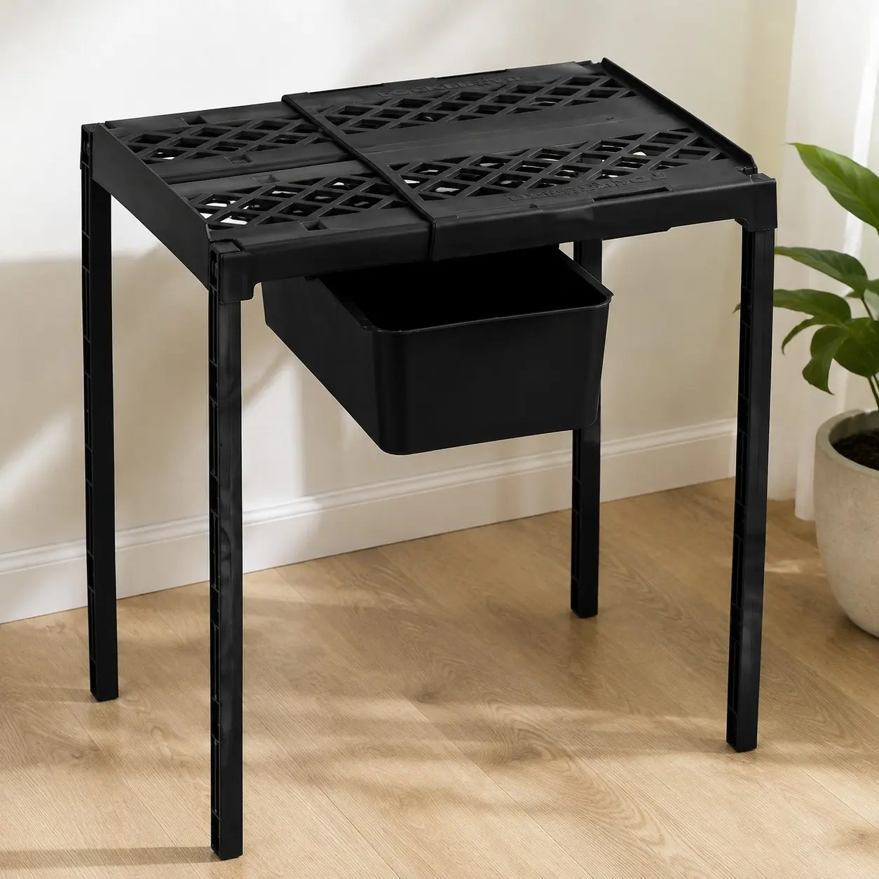 Adjustable Locker Shelf & Organizer with Storage Drawer, Extends to Fit Your Locker, BlackGift