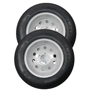 Garvee New Upgraded 2pcs ST205/75D15 6PR ST205/75D15 Trailer Tire On Rim 205/75-15 LRC 5 Lug 6PR Lawn Mower Tire Off-Road Use Only
