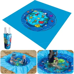 6.6 x 6.6 Ft Portable Baby Beach Pool, Waterproof Beach Pool Blanket for Toddler with Water Bag, Collapsible Beach Puddle Mat for Boys Girls Kids Infant Outdoor Summer Vacationfidget toys