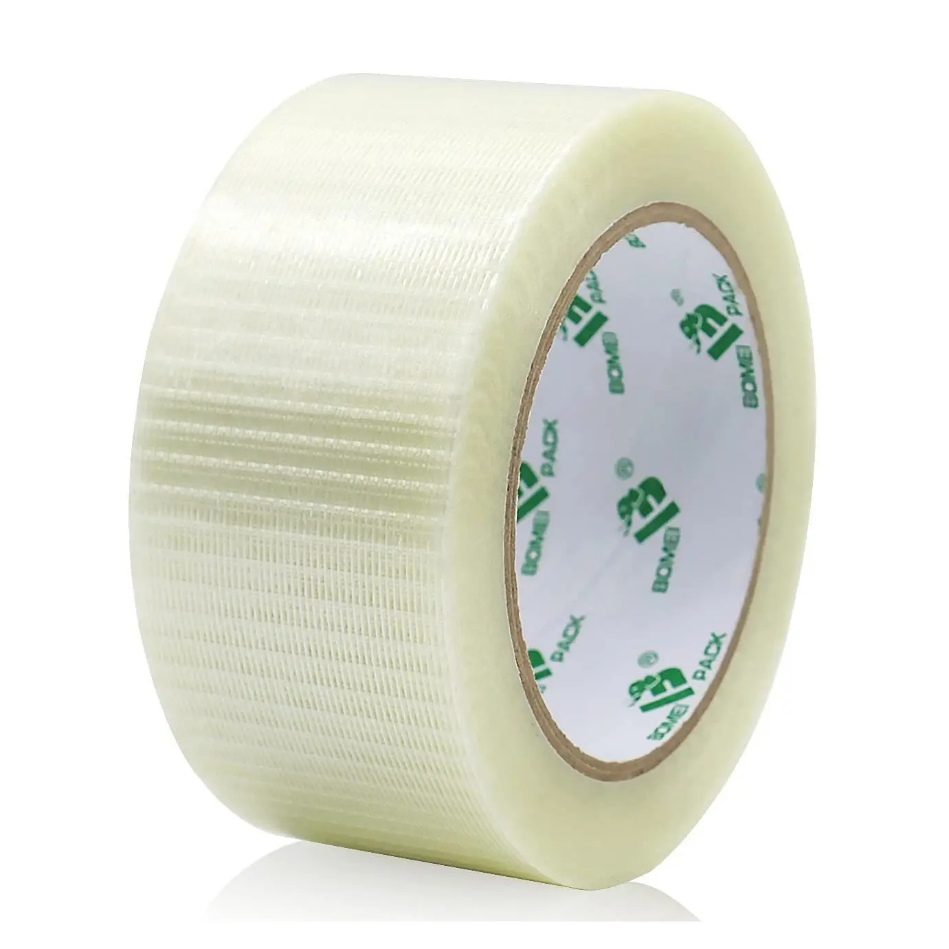Transparent Bi-Directional Filament Strapping Tape, 6.7 Mil x 2 Inch x 30yds, Fiberglass Reinforced Tape