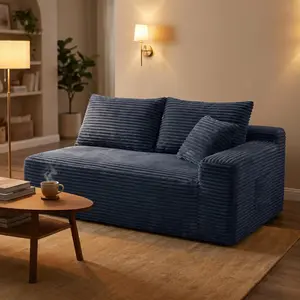 Modular Sofa Couch Loveseat Couches, Legless Floor-Hugging Armless Accent Chair for Living Room Bedroom, Corduroy Boneless Sofa, No assembly required