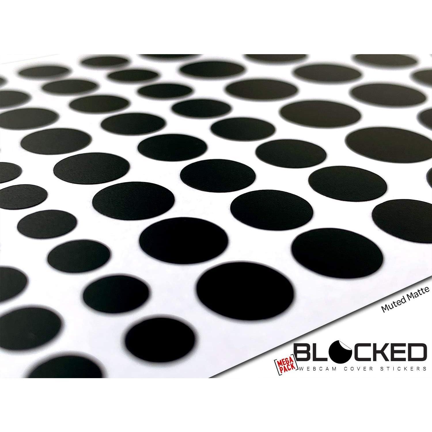 Stackable Webcam/Camera Vinyl Covers | 95 Low-Tack Restickable Webcam Sticker | 5-Sizes | Black 95-Pack (Muted Matte)