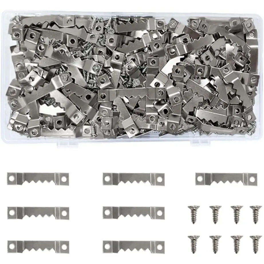 100 Pack Small Sawtooth Picture Hangers with 200 count Screws, Steel Picture  Picture Frames Hangers, Sawtooth Picture Hangers ()